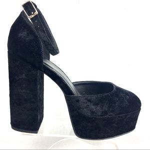 ASOS Pablo platform black velvet shoes 8